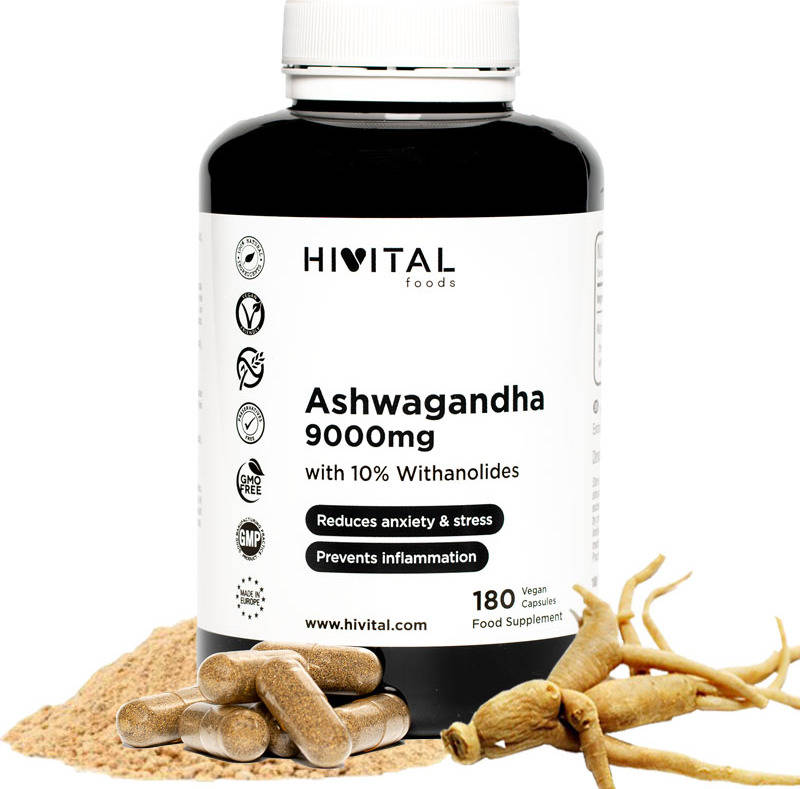 Complemento Alimentar HIVITAL Ashwangandha (180 Cápsulas Veganas)