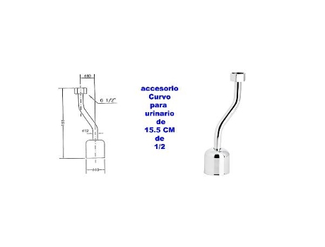 Genebre rep-bajante urinario curvo de 15,5 cmx1-2 1018 04