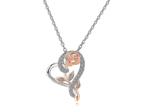 Collares de rosa de corazón para mujeres, regalos de joyería del día de San Valentín para mamá esposa hija hija