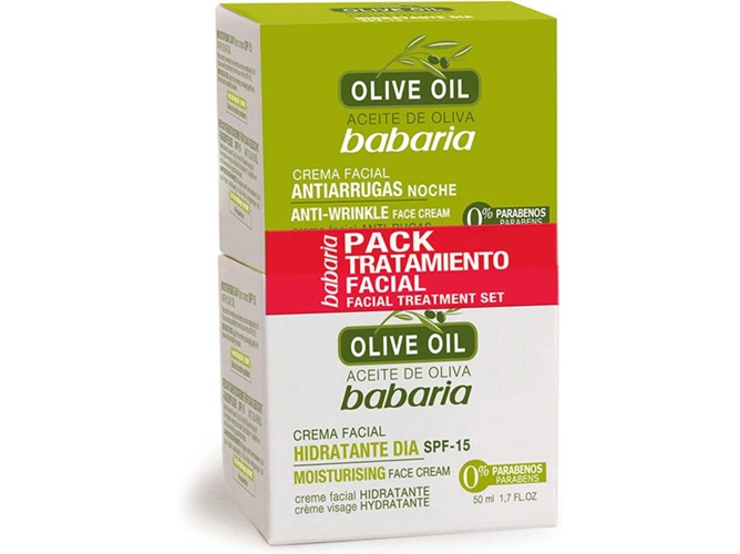 Pack Crema de Noche + Crema de Día BABARIA Olive Oil Tratamiento (50 ml + 50 ml)