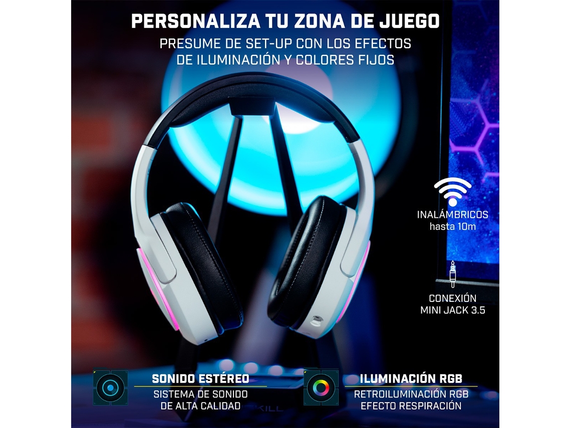 Newskill Scylla - Auriculares Gaming Inalámbricos con Micrófono totalmente  Removible compatibles con PC, PS4, Xbox One y Smartphone (efectos de