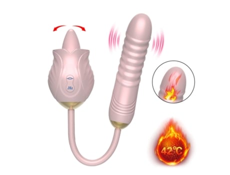 Vibrador de masaje telescópico para lamer la lengua rosa para mujer (rosa) VEANXIN