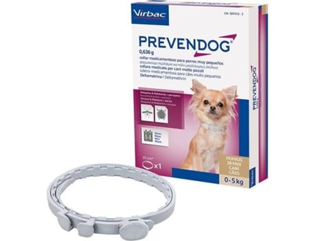 Collar Antiparasitario Para perros prevendog antienfoque blanco 35cm s porte pequeño