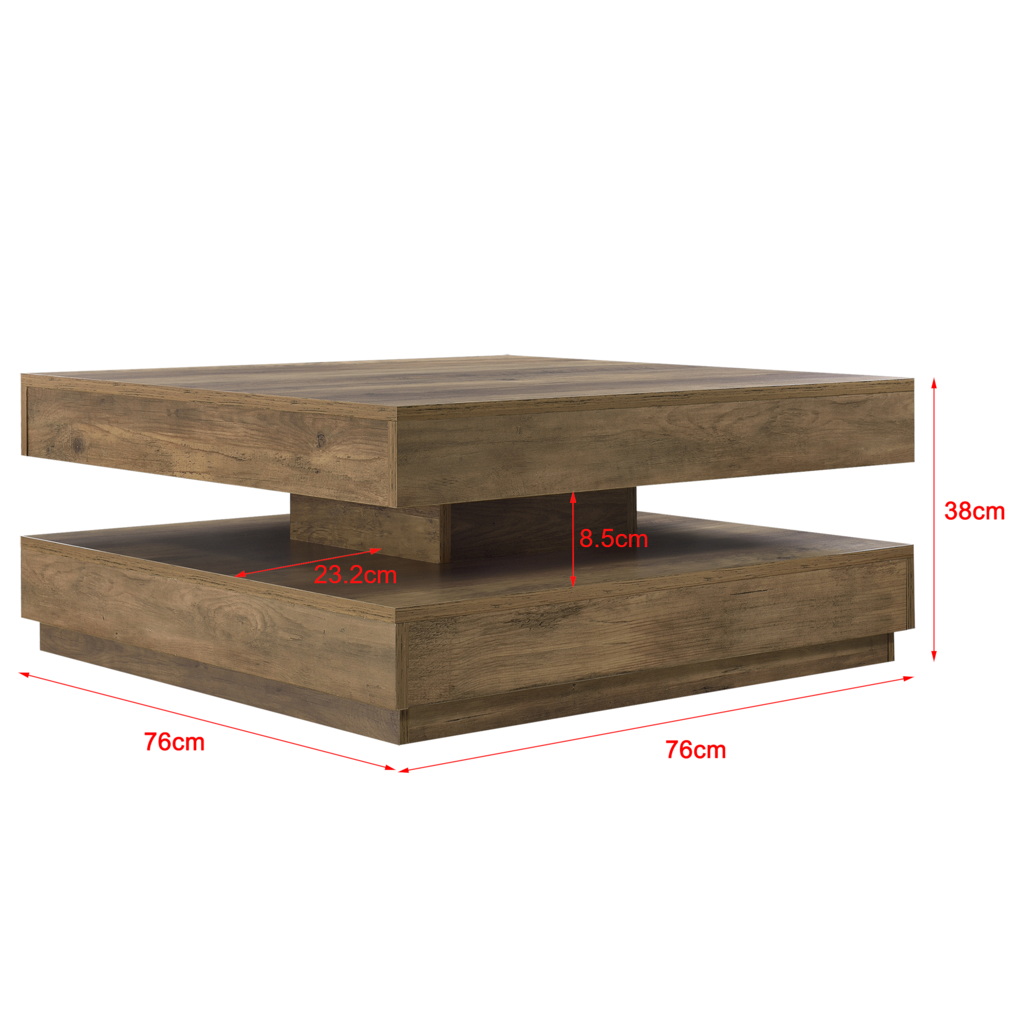 Mesa de Centro [EN.CASA] Florenz  (Marrón - Aglomerado - 76 x 76 x 38 cm)