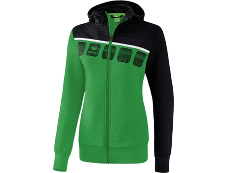 Chaqueta Entrenamiento con Capucha Mujer ERIMA (Verde, Negro y Blanco - 38)