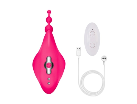 Vibrador de masaje de silicona portátil con control remoto inalámbrico con 10 modos para mujeres (rosa roja) VEANXIN