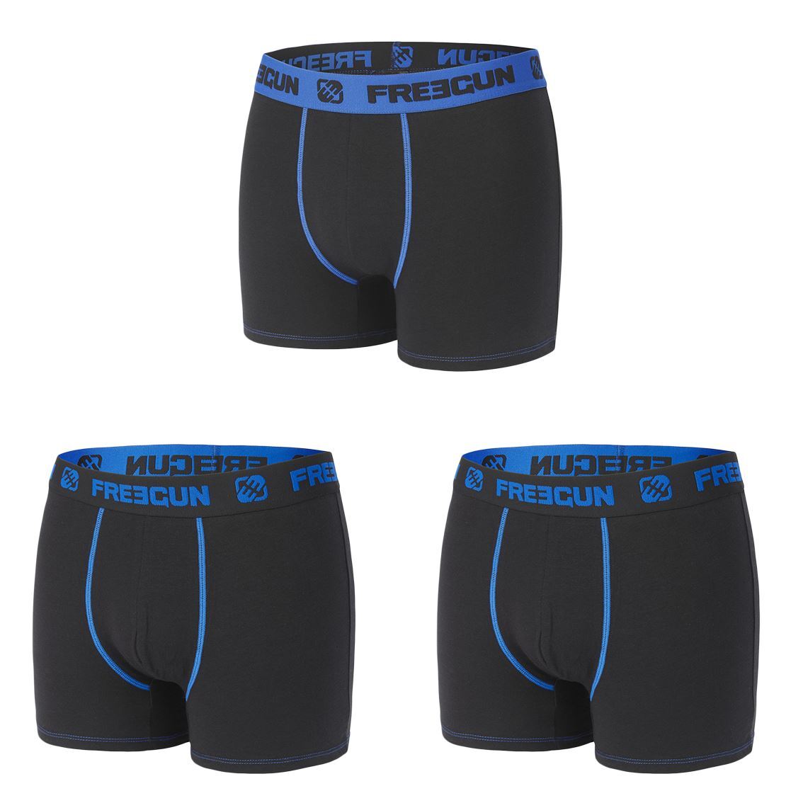 Calzoncillo Ropa Interior hombre algodón uni paquete de 3 boxers freegun