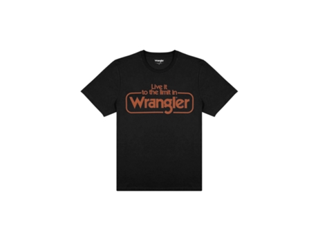 Camiseta para Hombre WRANGLER (S - Algodón - Negro)