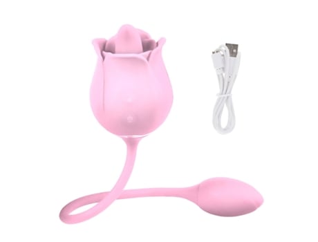 Vibrador para lamer la lengua rosa, huevo vibrador y burlón para mujeres (rosa) VEANXIN