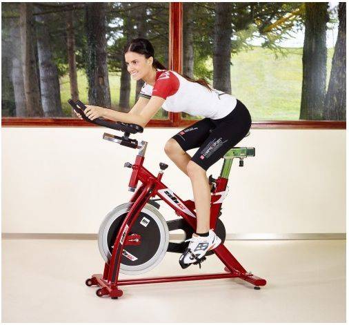 Bicicleta de Spinning BH FITNESS  SB1.4 H9158 (Rojo - 117x49x104cm - Volante: 18 kg - Hasta 110 kg)