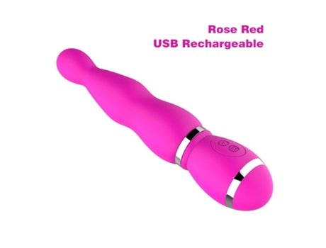 Vibrador de masaje de silicona con 12 modos de vibración para mujeres (rosa) VEANXIN