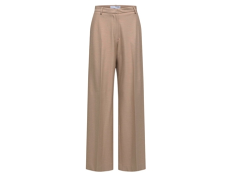 Calça SELECTED Calças De Cintura Alta Eliana Beige 44 / 32 Mulher