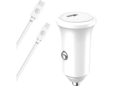 Cargador Carro Usb-C Entrega Energia Lightning Reciclado BIGBEN CONNECTED Plástico Blanco