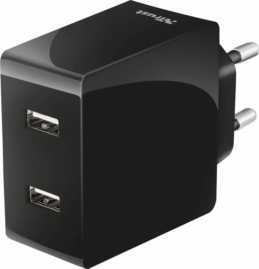 Cargador Adaptador TRUST 2x 12W Fast Dual USB Wall Charger