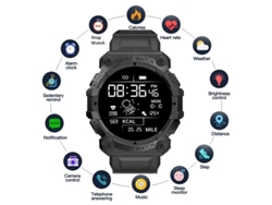 Smartwatch REDCORINGE Deportivo Lembrete Bluetooth en Color Fd68S Monitorización de la Saúde Wear Watch Negro