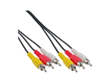 Cable de vídeo INLINE compuesto 2 m 3 x RCA Negro