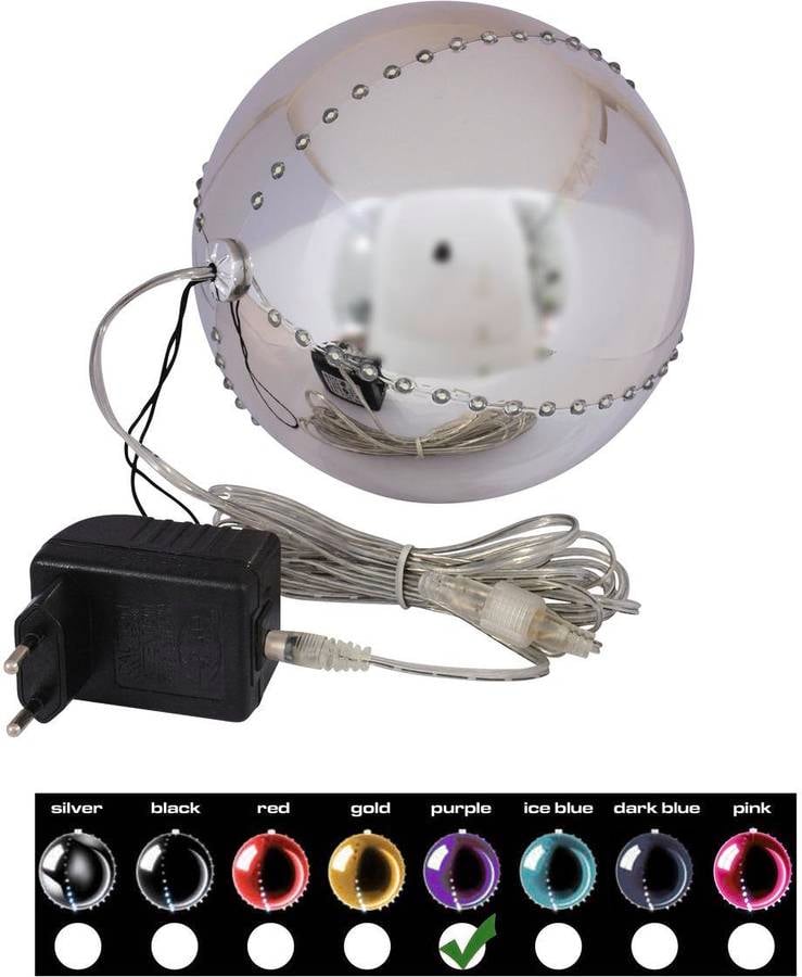 Bola de Nieve EUROPALMS LED (Rosa - 15 cm)