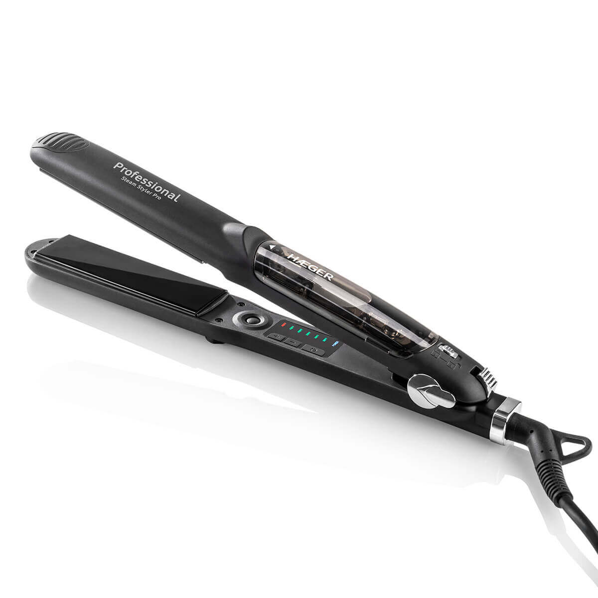 Plancha de Pelo HAEGER Steam Styler Pro - Sistema de vapor, Titanio, 140ºC a 230ºC