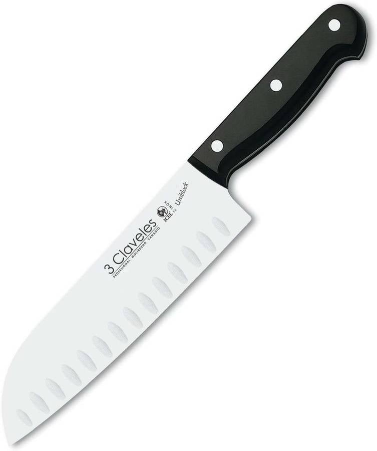 Cuchillo De Cocina 3 claveles acero inoxidable 18 cm 7 santoku