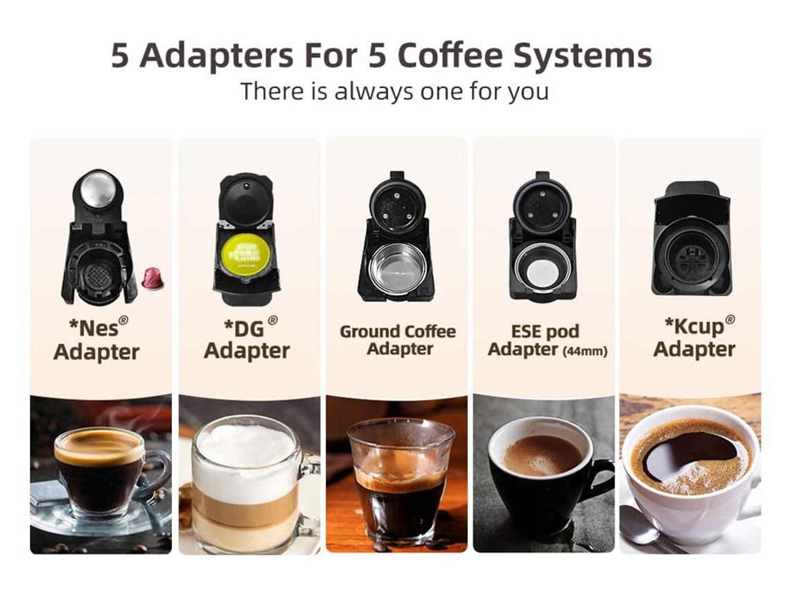 HiBREW-Cafetera expreso 4 en 1 para el hogar, máquina de café con cápsula  múltiple, caliente