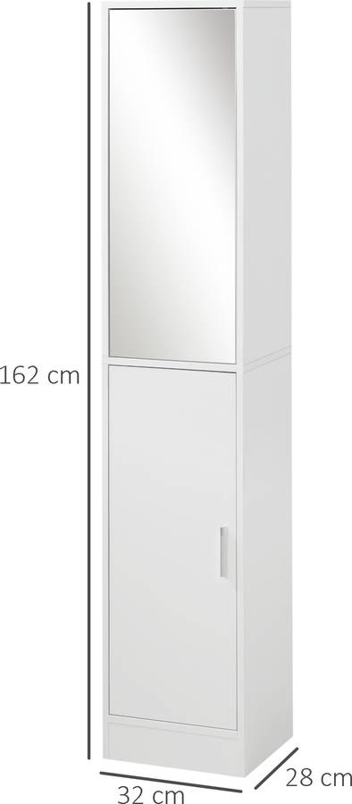 Mueble de Baño KLEANKIN 834-371 (Blanco - Melamina - 32x28x162 cm)