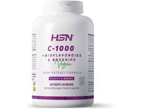 Vitamina 1000mg De hsn 240 tabletas 1 gramo pura vegana con bioflavonoides rosa mosqueta alta potencia suministro 8 meses nogmo sin