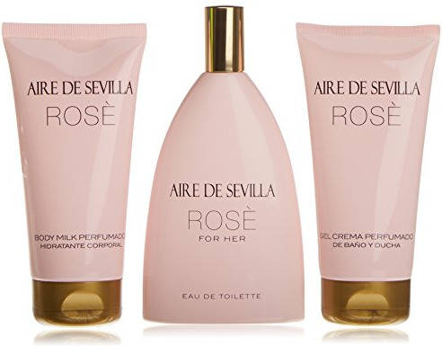 Aire De Sevilla set belleza rosè body milk eau toilette gel baño y ducha para mujer cofre for her 150 ml