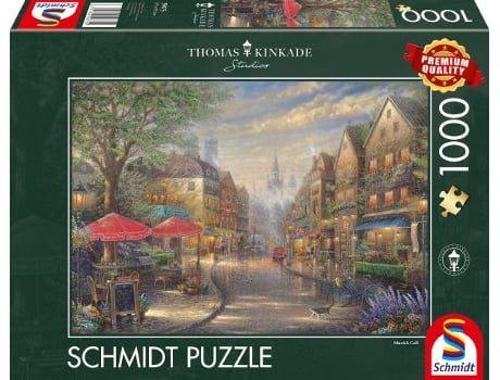 Puzzle SCHMIDT SPIELE Thomas Kinkade Studios: Café in München rompecabezas 1000 pieza(s) Ciudad