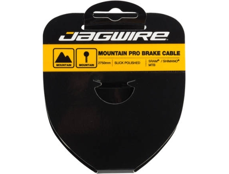 Cable de Freno JAGWIRE Mountain Brake Cable-Pro Polished Slick Stainless-1.5X2750Mm-Sram/Shimano (Negro - TU)