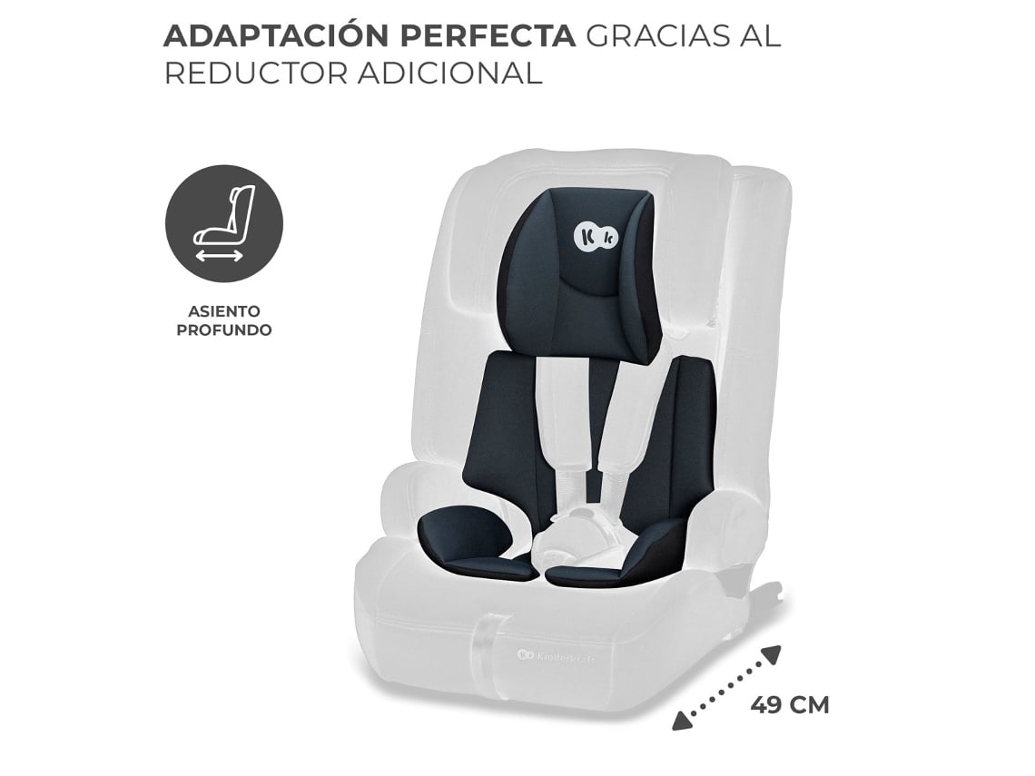 Kinderkraft SAFETY FIX 2 I-SIZE 75-150 cm Silla coche grupo 1 2 3 isofix,  Asiento de coche amplio y blando para niño, Arnés interior de 5 puntos,  Reposacabezas ajustar, Reductor modular, Gris : : Bebé