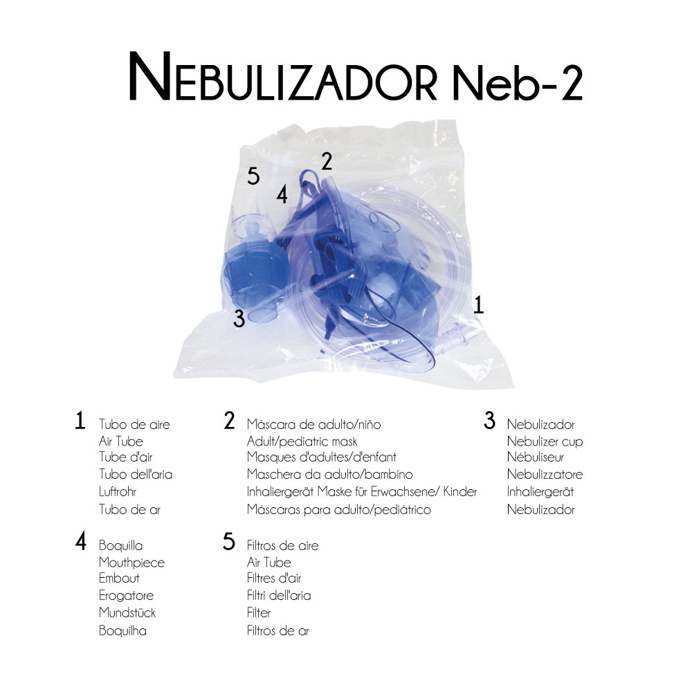 Nebulizador Compresor MOBICLINIC Portátil Mini Blanco y Azul Neb-2