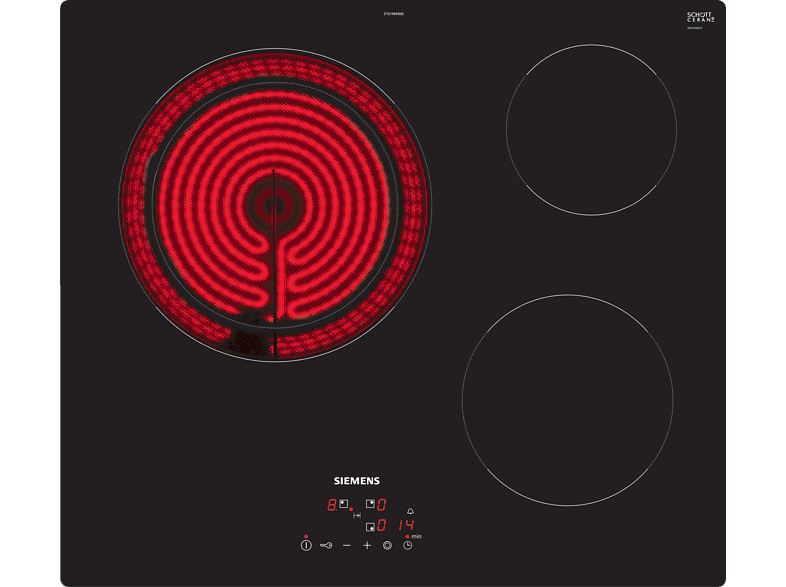Placa de inducción SIEMENS ET61RBKB8E (Eléctrica - 59.2 cm - Negro)