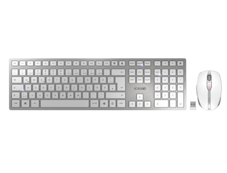 Teclado CHERRY Dw 9000 Slim (Inalámbrico - Belga - Branco) + Ratón