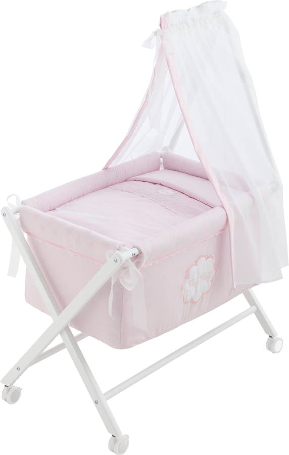 Cuna Naf Minicuna textil y velo tres chic color rosa 8000