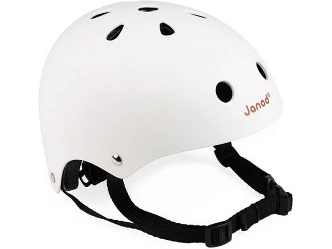 Janod J03277 Casco blanco personalizable talla s ajustable de 47 54 cm con 11 orificios ventilación y bicicleta natural equilibrio bikloon niños 3 36