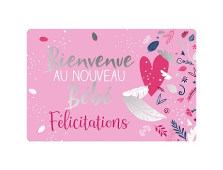 Tarjeta doble KIUB Des Plumes Et Des Fleurs Bebe