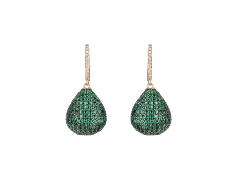 Pendientes LATELITA Valerie Pear Drop Earrings Gemstone Briuring Rosegold Emerald Green