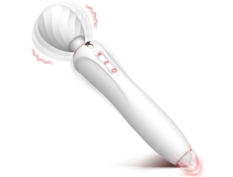 Vibrador de 2 Cabezas con 7 Vibraciones y 3 Empujes para Mujer (Blanco) VEANXIN