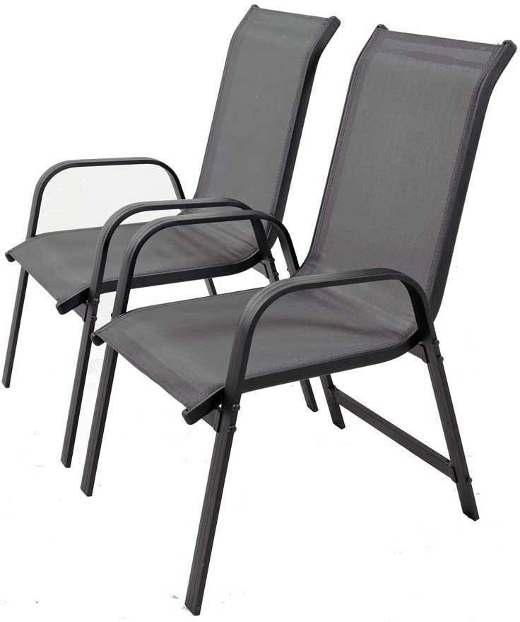 Conjunto 2 Sillas de Jardín HABITAT ET JARDIN Porto (Gris Oscuro - 75.5x55.5x99 cm)