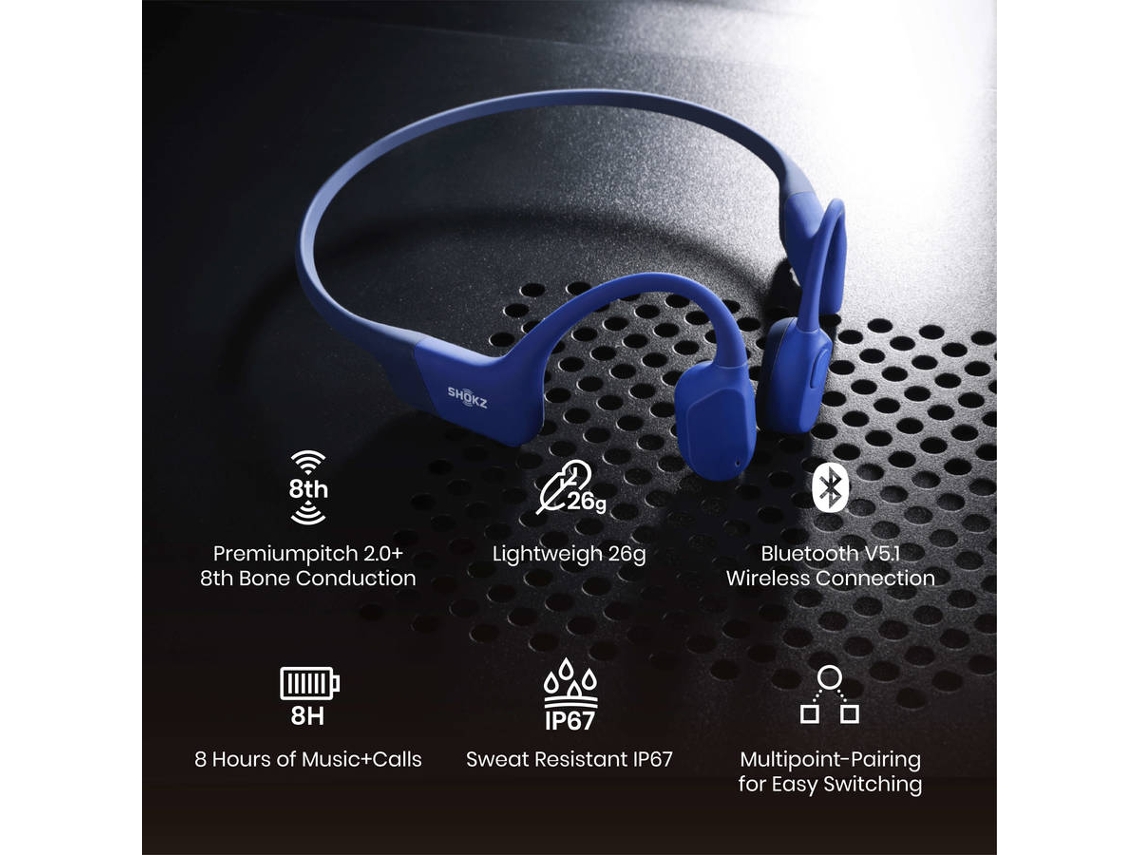 Auriculares Inalámbricos Open Ear Shokz Openrun Azul