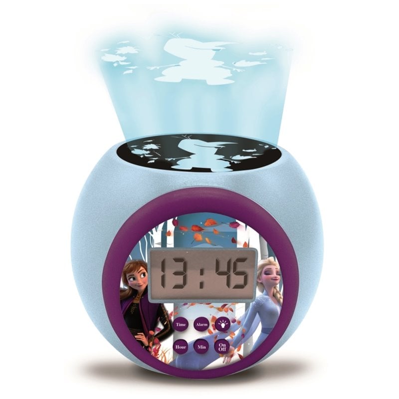 Lexibook Reloj Despertador con proyector disney frozen 2 anna elsa y alarma luz nocturna