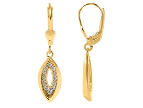 Joyas Oro 8K – Pendientes de Aro en Oro con Circonitas Fanja