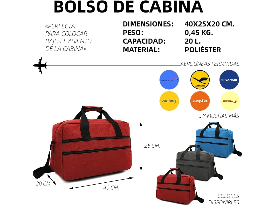 Bolsa de Viaje RAYKONG Ryanair Cab2 Rojo (40x20x25 cm - 20 L) | Worten.es