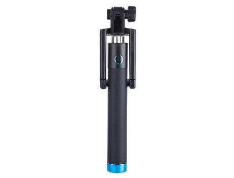 Autorretrato portátil extensível de mão monopé com fio para selfie stick para smartphone - azul[azul]