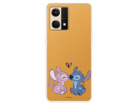 Carcasa para OPPO Reno 7 4G Oficial De Disney Angel & Stitch Beso Lilo & Stitch OPPO Transparente