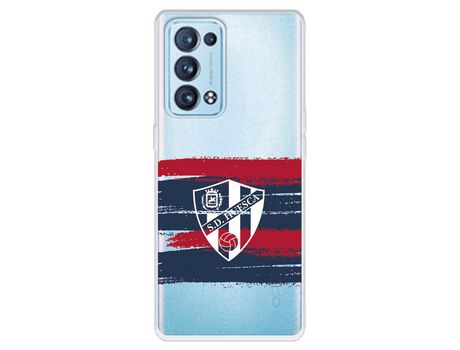 Carcasa para OPPO Reno6 Pro Del Huesca Rayas Transparente Licencia Oficial Sd Huesca OPPO Transparente