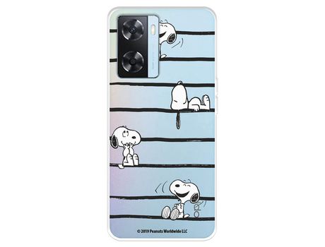 Carcasa para OPPO A57S Oficial De Peanuts Snoopy Rayas Snoopy OPPO Transparente