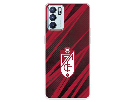 Carcasa para OPPO Reno6 Del Granada Cf Escudo Líneas Rojas Y Negras Escudo Líneas Rojas Y Negras Licencia Oficial Granada Cf OPPO Transparente