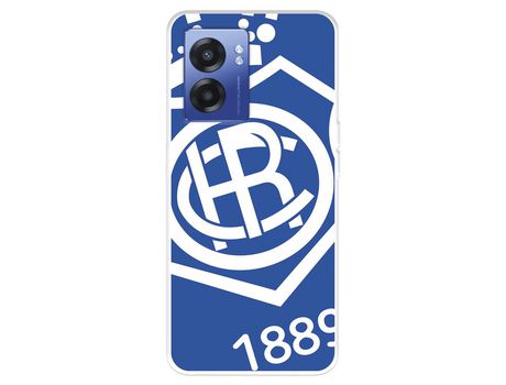 Carcasa para Oppo A77 5G Del Real Club Recreativo De Huelva Escudo Fondo Azul Licencia Oficial Real Club Recreativo De Huelva REALME Transparente