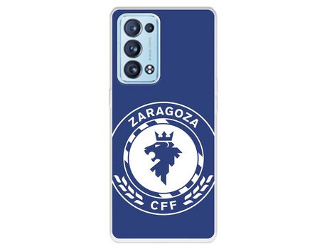 Carcasa para OPPO Reno6 Pro Del Zaragoza Cf Femenino Escudo Grande Fondo Azul Licencia Oficial Zaragoza Cf Femenino OPPO Transparente